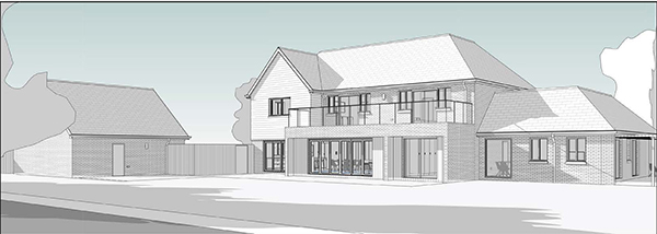 Lot: 65 - SITE WITH PLANNING FOR A FIVE-BEDROOM HOUSE WITH ANNEXE SET IN 0.4 ACRES -